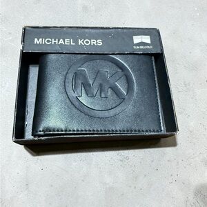 Michael Kors Black Embossed MK Leather wallet